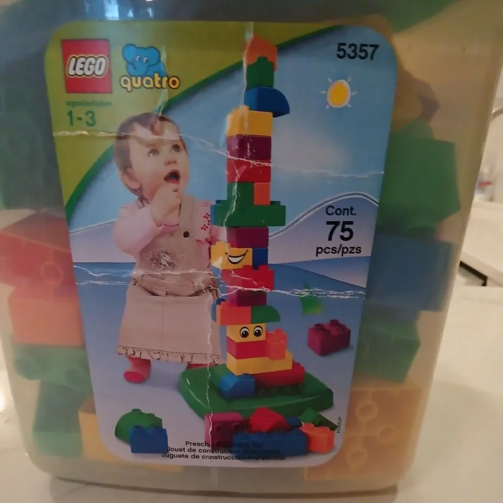 Lego Quatro 5357 Building Block Set With Storage Tub & Lid 73 Pieces Ages 1-3